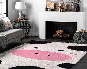 Cartoon Cow Rug - Etsy
