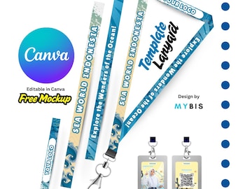 Modèle modifiable de carte d'identité pour cordon : produit sur toile (90 x 2 cm)