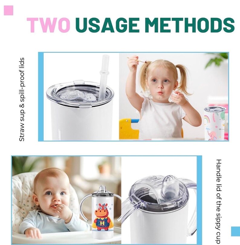 Vaso de aprendizaje personalizado para niños pequeños / Vaso antiderrame imagen 2