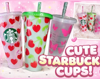 Vaso térmico personalizado de Starbucks con diseño de mariposa / Vaso para café helado personalizado