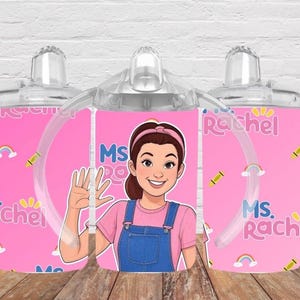 Vaso de aprendizaje personalizado para niños pequeños / Vaso antiderrame pink & rainbow