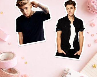 Juego de pegatinas de Justin Bieber / Pegatinas de celebridades troqueladas / Pegatinas estéticas para agendas / Vinilo adhesivo impermeable / Bonita pegatina para álbumes de recortes