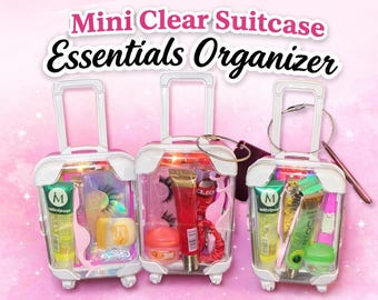 Mini neceser de belleza, estuche de viaje transparente, brillo labial y set de pestañas, regalo de autocuidado para ella, regalo para adolescentes, kit de spa