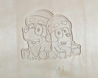 Silikonform für Harz und Ton, klar oder gefärbt, uv Gießharz bluey Hund bluey Heeler Kinder zeigen Weihnachtsbingo