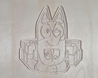 Silikonform für Harz und Ton, klar oder gefärbt, uv Gießharz bluey Hund bluey Heeler Kinder zeigen Weihnachtsbingo