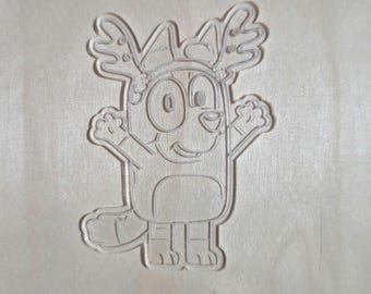 Silikonform für Harz und Ton, klar oder gefärbt, uv Gießharz bluey Hund bluey Heeler Kinder zeigen Weihnachtsbingo