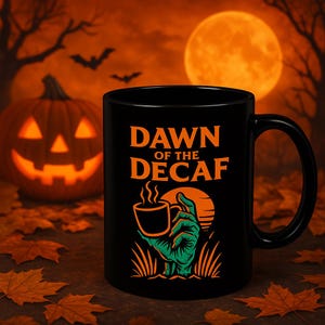 Halloween Zombie Coffee Mug: Funny Gothic Horror Decaf Hater Gift