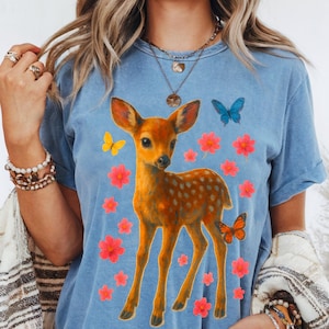 White Tail Fawn T-Shirt: Comfort Colors Unisex Deer Tee