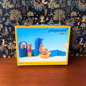 Playmobil 1.2.3 Bath Room Set | Discontinued Set 6614 | 1991 Vintage Collectible Original Catalog Set | Factory Sealed Retired Playmobil
