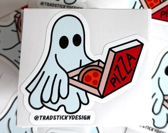 Pizza Ghost Sticker