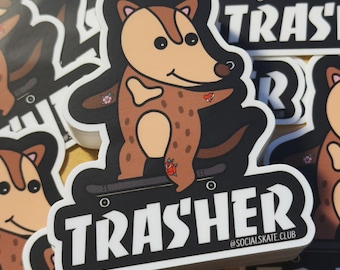 Sticker skateboard Trash Cat