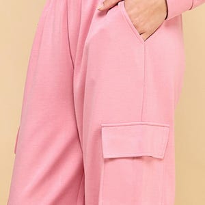 Wide Leg Scuba Knit Cargo Sweatpants: Relaxed Fit Lounge Streetwear - TS113