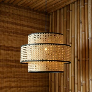 Rattan pendant light shade wicker ceiling lampshade hanging lights chandelier handcrafted dome copper pendant light rustic home decoration