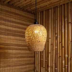 Rattan pendant light shade wicker ceiling lampshade hanging lights chandelier handcrafted pendant light rustic home decoration