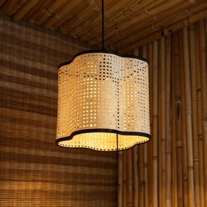 Rattan pendant light ceiling lampshade hanging lights chandelier handcrafted dome pendant light rustic home decoration