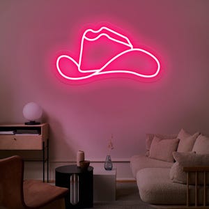 Cowboy Hat Neon Sign Cowgirl Hat LED Neon Light Western Neon Light Cowgirl Led Neon Sign Home Wall Bedroom Decor Cowboy Shop Decor Gift