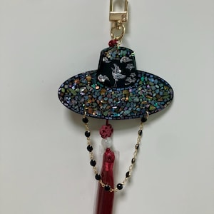 Korean Traditional Gat Keyring – Handmade Art Accessory