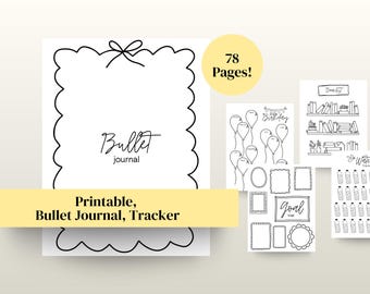 Paquete de Mega Bullet Journal sin fecha: más de 70 páginas imprimibles con seguimiento de hábitos, planificadores, estado de ánimo y autocuidado / Tamaño carta (A4)