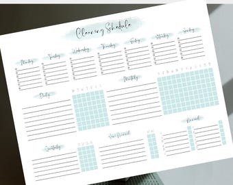 Cleaning Routine Template Printable | Chore Chart & Home Organizer