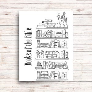 Books of the Bible Reading Tracker Coloring Page | Christian Bible Study Printable | Scripture Reading Tracker