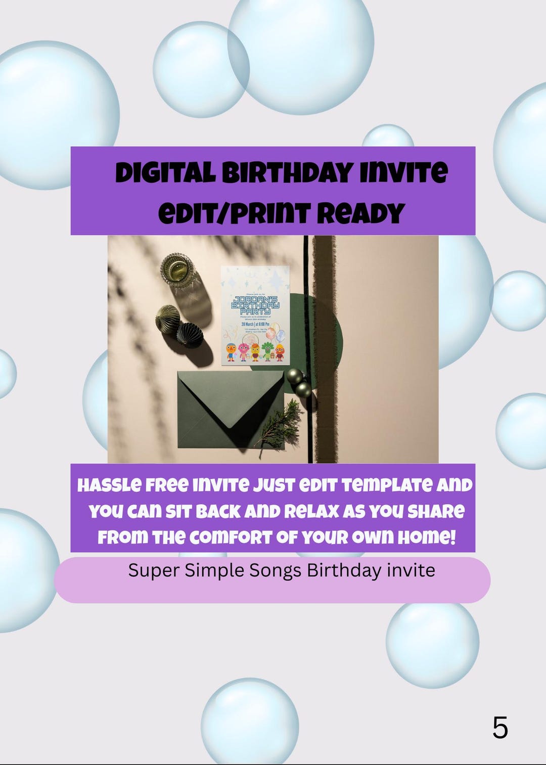 Invitation Song Super Simple Songs Birthday Invitation: Editable Canva Template - Etsy