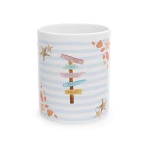 Beachcomber Ceramic Mug - Ocean Vibes, Coastal Decor, Gift for Beach Lovers, Seashell Mugs, Summer Coffee Cup