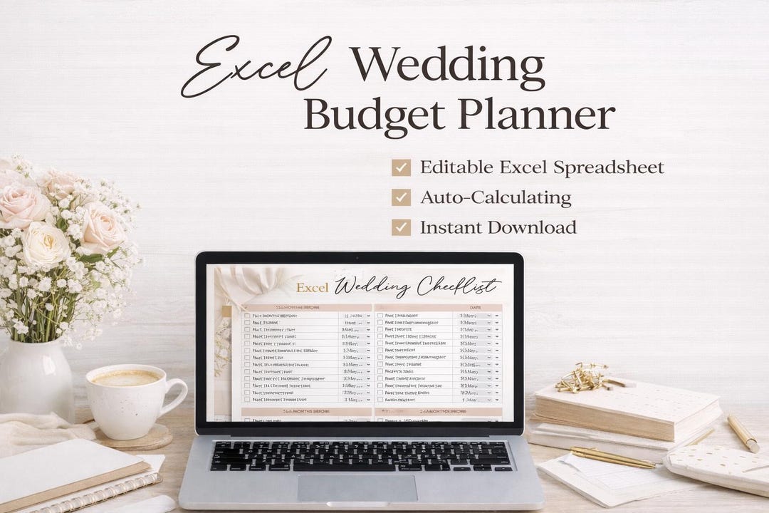 Wedding Budget Planner | Excel Spreadsheet, Expense Tracker (digital ...