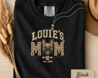 Personalized French Bulldog Mom Shirt, Sports Themed, Custom Dog Mom Gift, Frenchie Lover Tee, Custom Pet Name Shirt, Cute Dog Lover T-Shirt