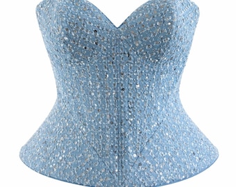 Structured Denim Embellised Corset