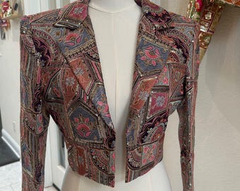 Crop Embellished Statement Blazer