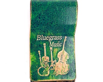 Handmade Etched  Bluegrass Copper Money Clip