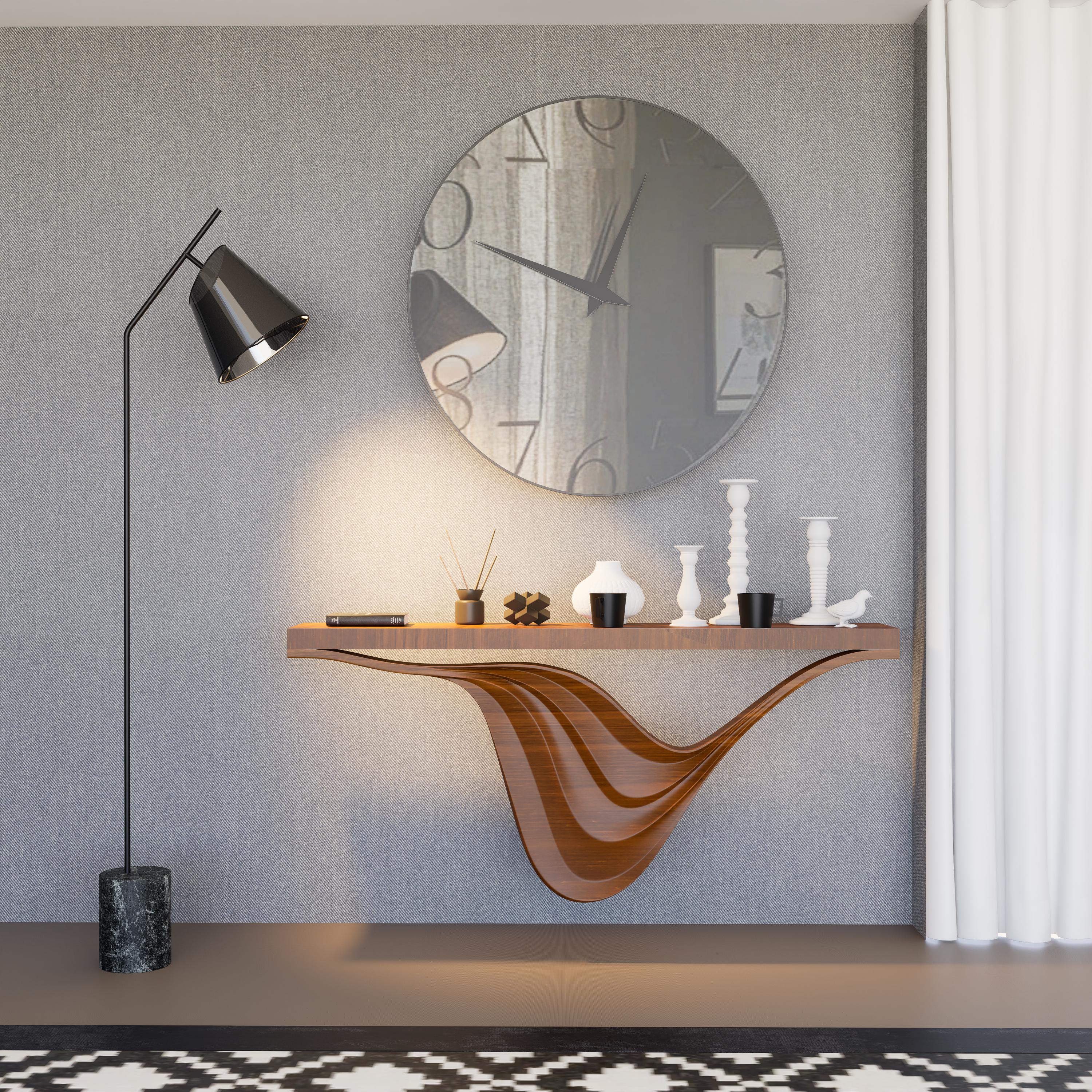 Parametric Entry Table Solid Walnut Parametric Console Table, Modern Wall Mounted Entry Table ...