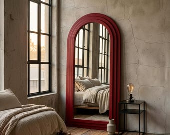 Custom Arched Floor Mirror, Any Size, RAL Color Vanity Mirror