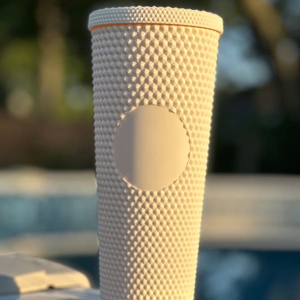 CREAM MATTE Studded 24 oz tumbler, cold cup, custom tumbler, personalized tumbler, screw top tumbler, custom cup, screw top cup