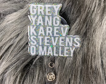 Greys Anatomy Greys Gang Personalized Badge Reel, Custom Name Badge Holder for Healthcare Professionals and Office Workers, Meredith Grey