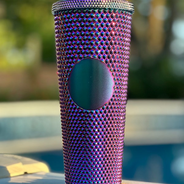 OIL SLICK Studded 24 oz tumbler, cold cup, custom tumbler, personalized tumbler, screw top tumbler, custom cup, screw top cup