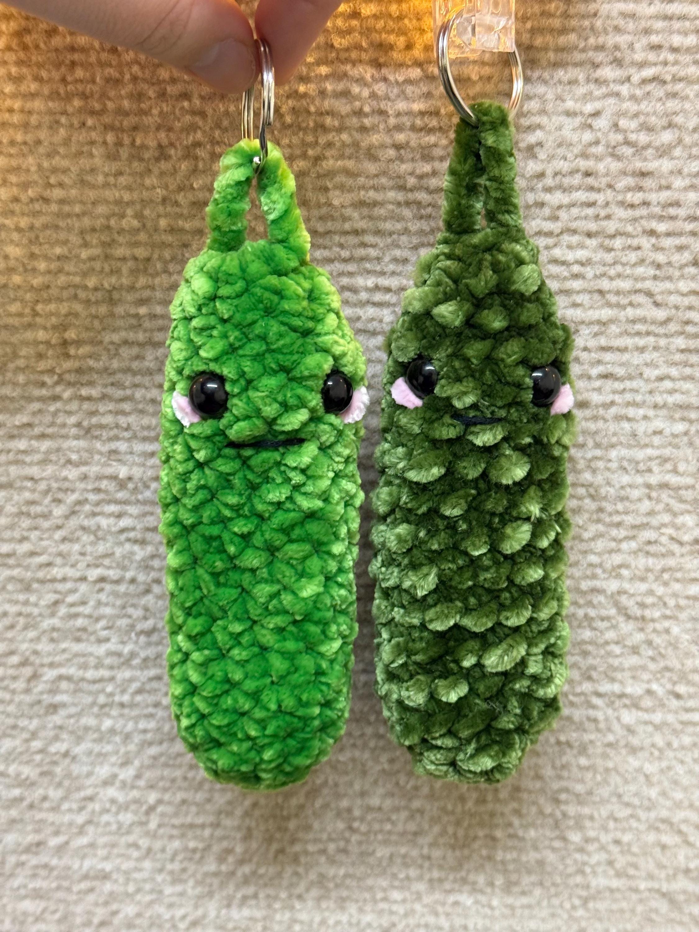 Crochet Pickle Keychain: Plush Lighter/chapstick Holder - Funny