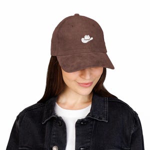 Corduroy Cowboy Baseball Cap: Embroidered Vintage Style - Made in USA