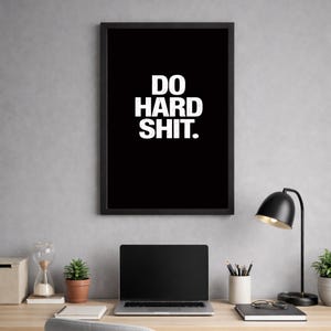 Motivational Poster, Bold Typography, Gym Office Decor, Mental Toughness Quote Print