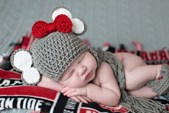 Crimson Tide Crochet Elephant Hat Baby 