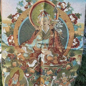 Bodhisattva Thangka Tapestry Meditatio Tibetan ,Vintage Buddhist scriptures Thangka Painting, Wall hanging Buddist Art for Meditation Yoga