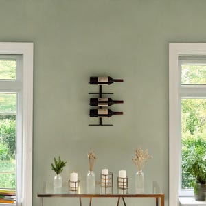 Line 5-Bottle Wall-Mounted Wine Rack – Modern Metal Wine Rack | Minimalist Black Wine Holder