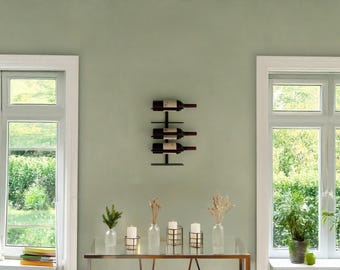 Modern Metal 5-Bottle Wine Rack - Minimalist Wall-Mounted Wine Holder