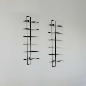 Matte Black Metal 12-Bottle Wine Rack: Wall Mounted Side-Staggered Design
