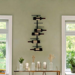 Wall Mounted Wine Rack – Metal, Modern Minimalist Design, Wine Bottle Holder