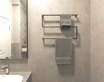 Wall Mounted Metal Towel Rack – Minimalist Modern Bathroom Towel Holde