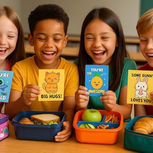 Printable Lunchbox Notes for Kids Punny Joke Cards | Fun Lunch Notes | Encouraging Loving Messages | Back to School | Instant Download