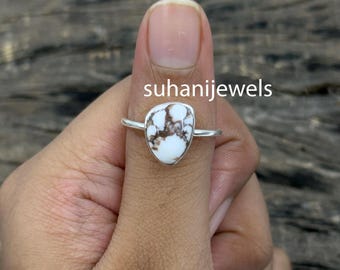 Handmade Wild Horse Jasper 925 Sterling Silver Ring, Boho Jewelry