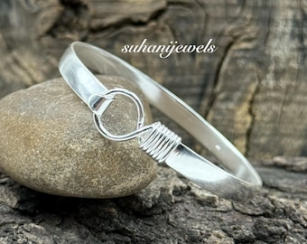 Handgefertigtes 925 Sterling Silber Karibik Haken Armreif Armband verstellbar Armreif