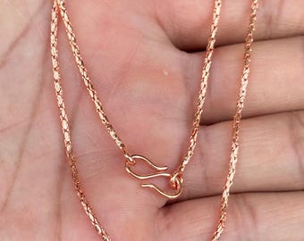 Pure Copper Wheat Chain Necklace, Adjustable 16-30 Inch, Daily Wellness Jewelry
